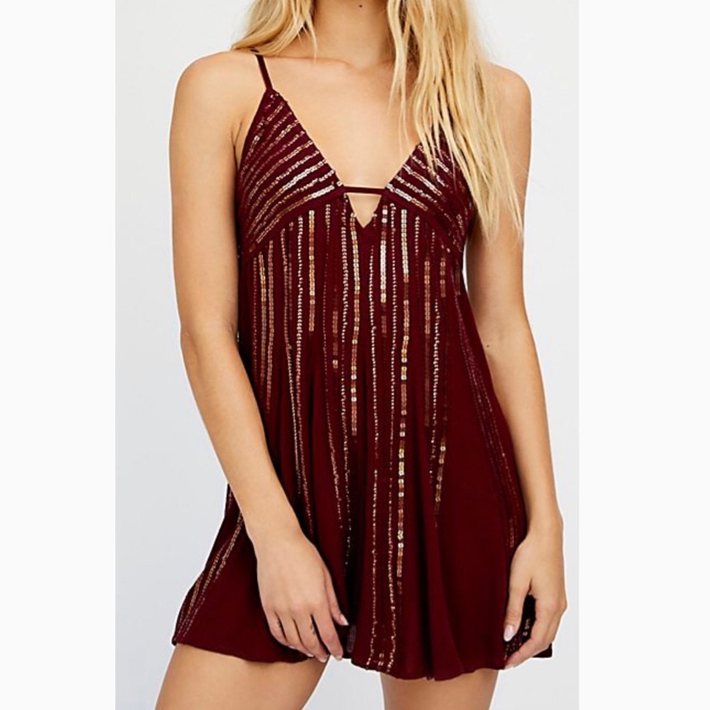 Free People: Here She Is Embellished Slip Dress